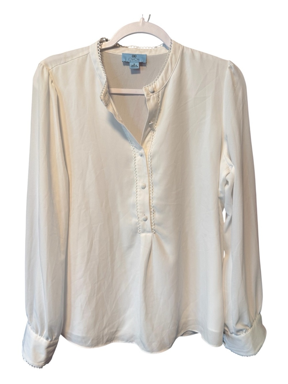 CeCe Half-Button Blouse – Size Medium | EUC